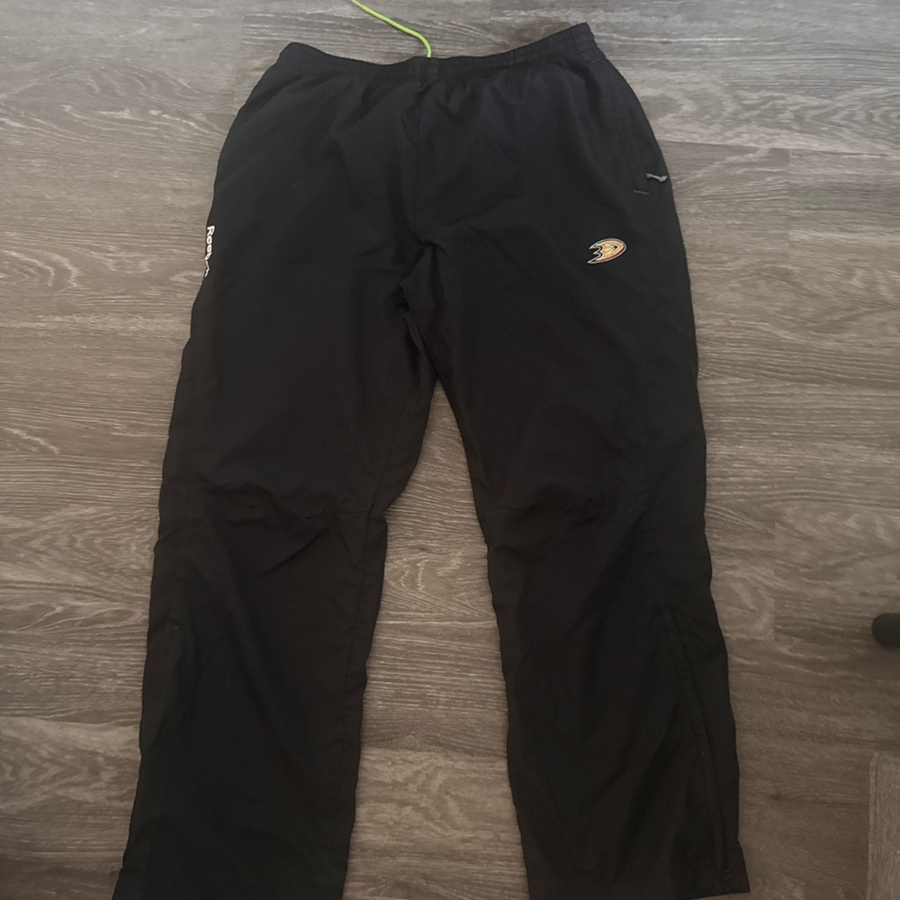 Reebok Men's Black Track Pants with Team Patch